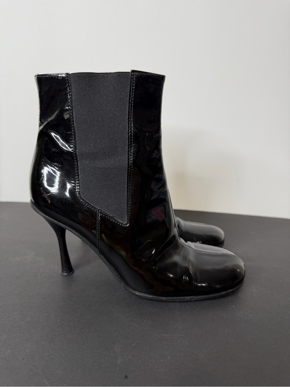 Dolce & Gabbana Black Patent Leather Ankle Booties